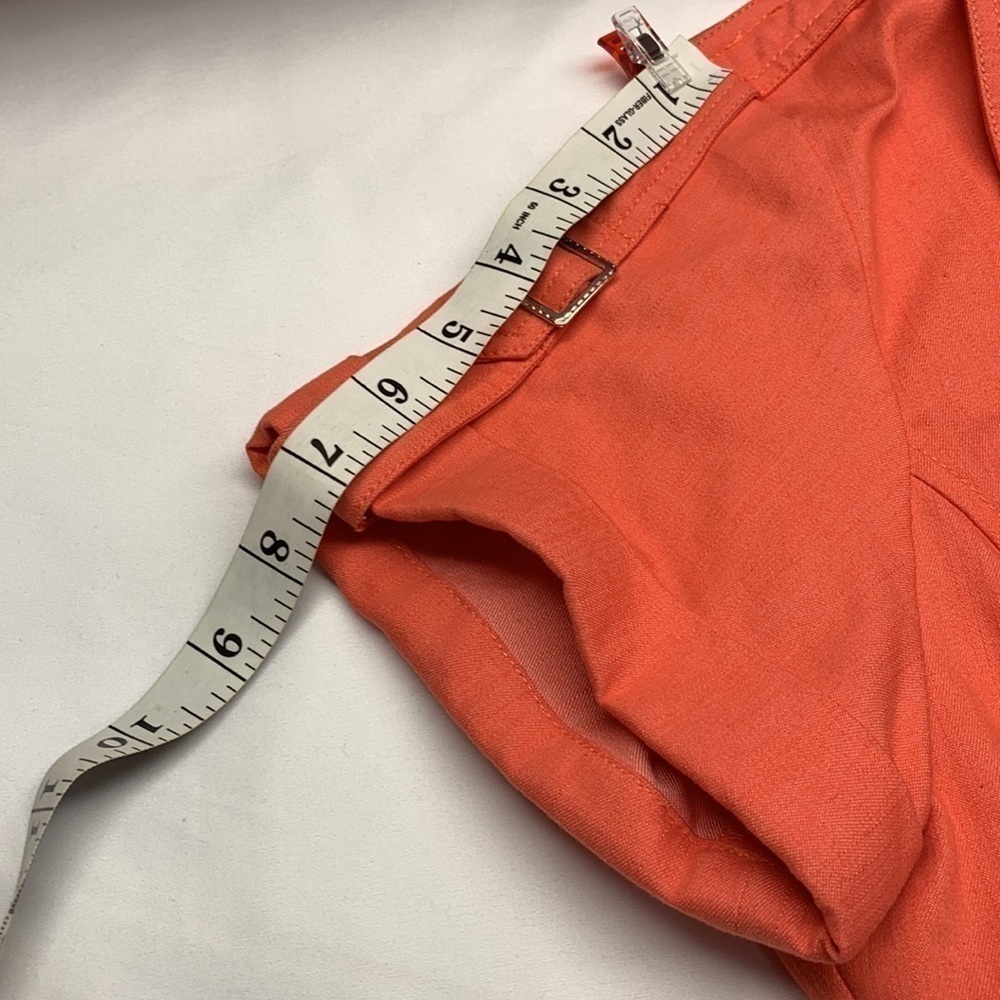 Dress Barn Front Button Belted Short Sleeve Dress Colour Orange Size 10 - Picture 10 of 11